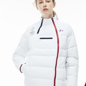 Winter Olympics Alert!! Le Coq Sportif White Puffer Jacket Medium EUC